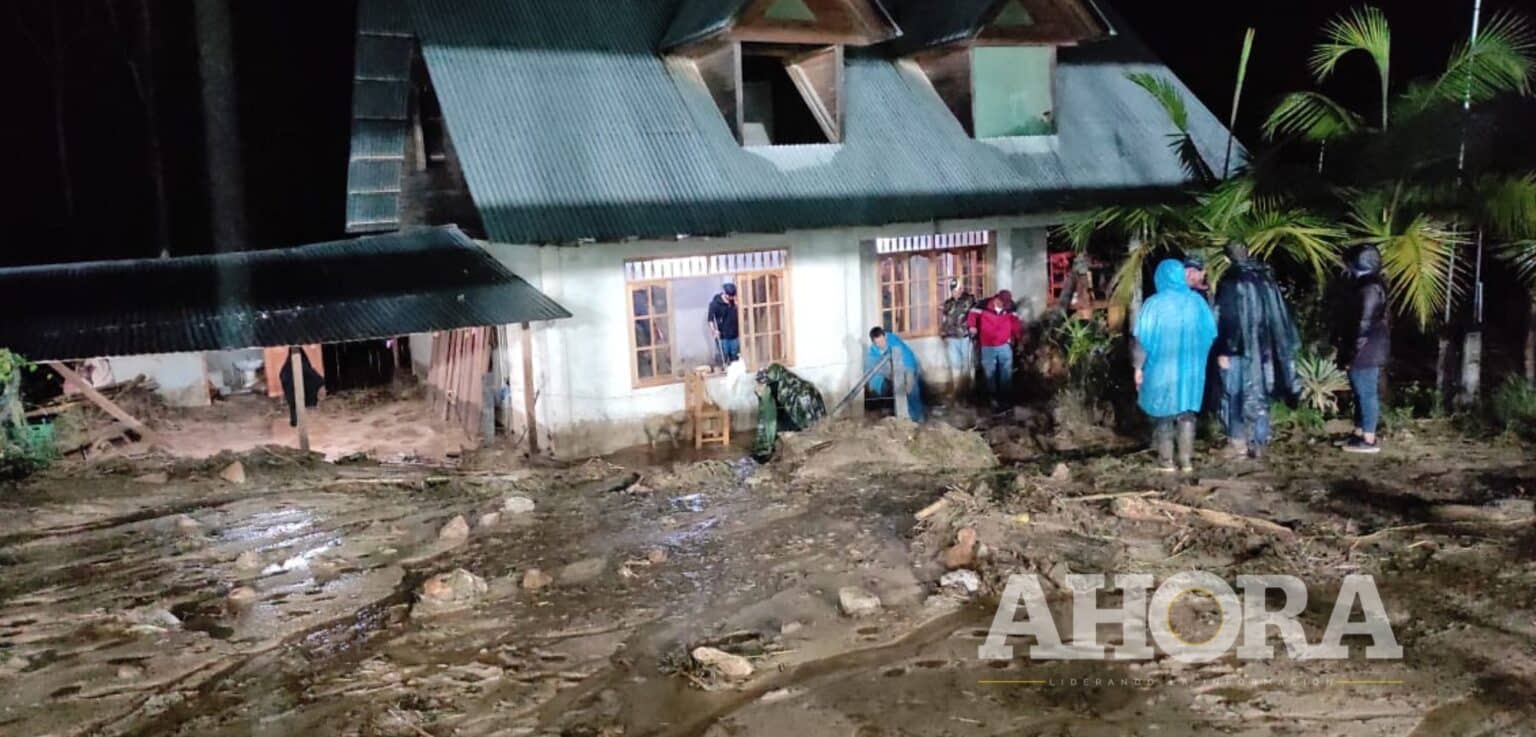 Oxapampa: Diez viviendas damnificadas, carretera bloqueada y dos postes derribados tras huaicos