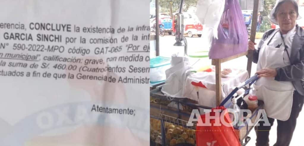 Municipalidad de Oxapampa impone S/460 de multa para vendedora de jugos