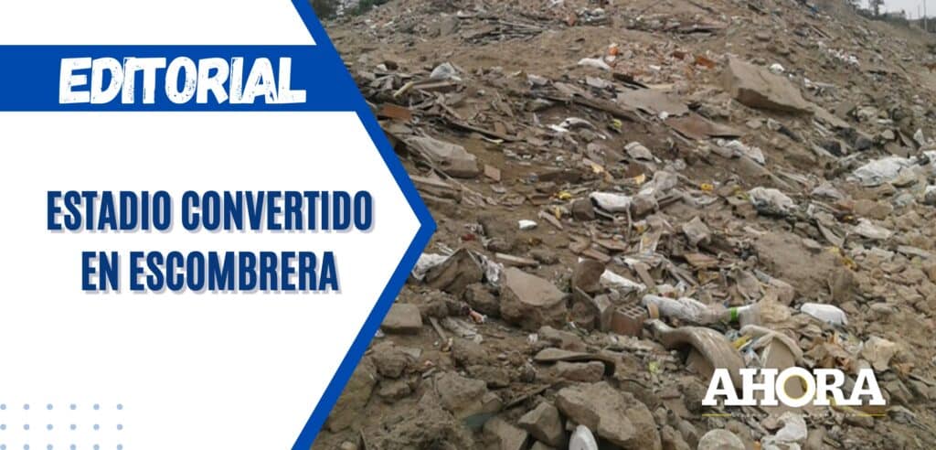Estadio convertido en escombrera