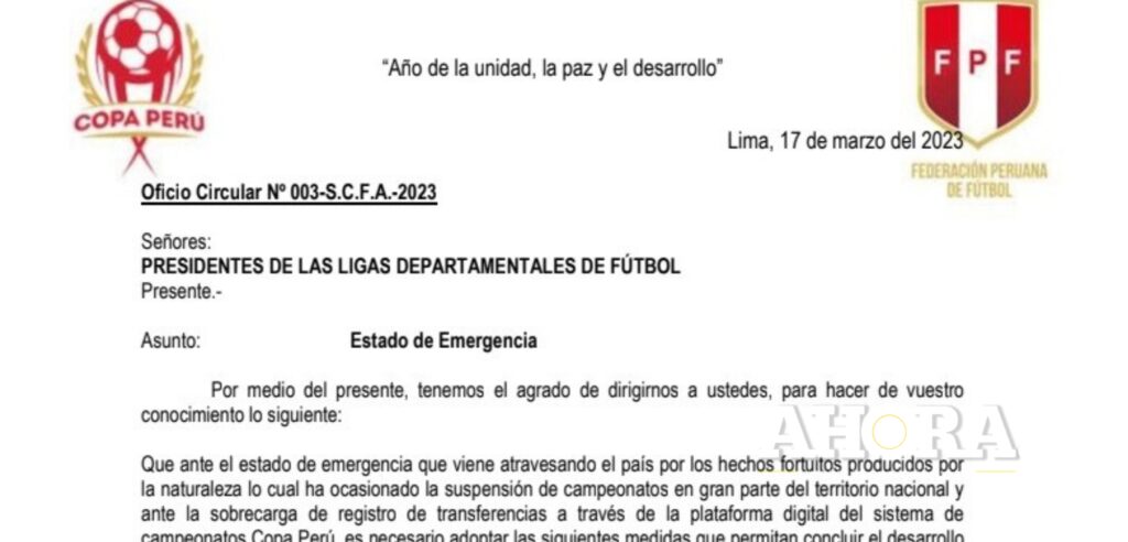 Etapa distrital de la Copa Perú se jugará hasta el 14 de mayo