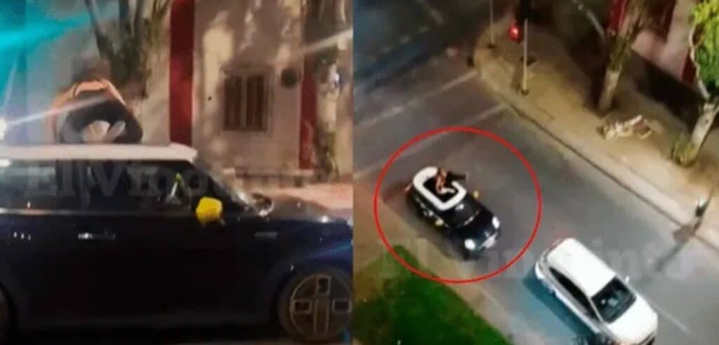 Chile: Venezolana se montó sobre el techo de su carro para evitar que se lo robaran