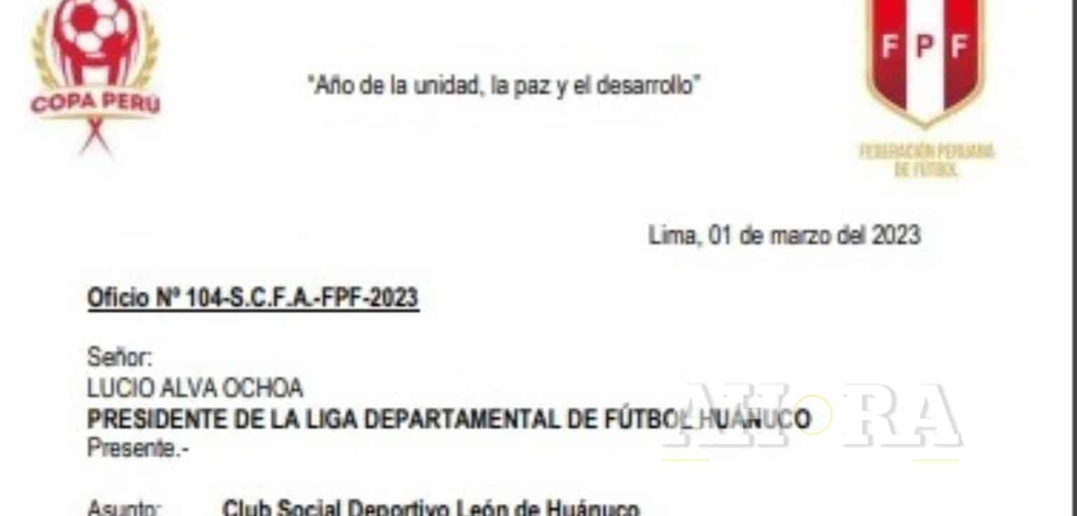 Oficialmente León de Huánuco participará en “La Copa Perú 2023”