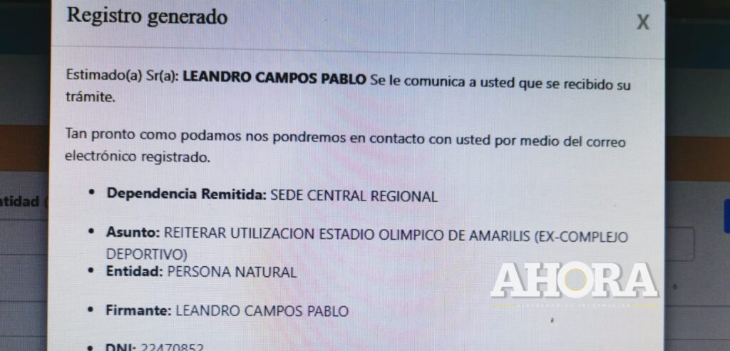 Liga de Amarilis reitera solicitud de uso del Complejo