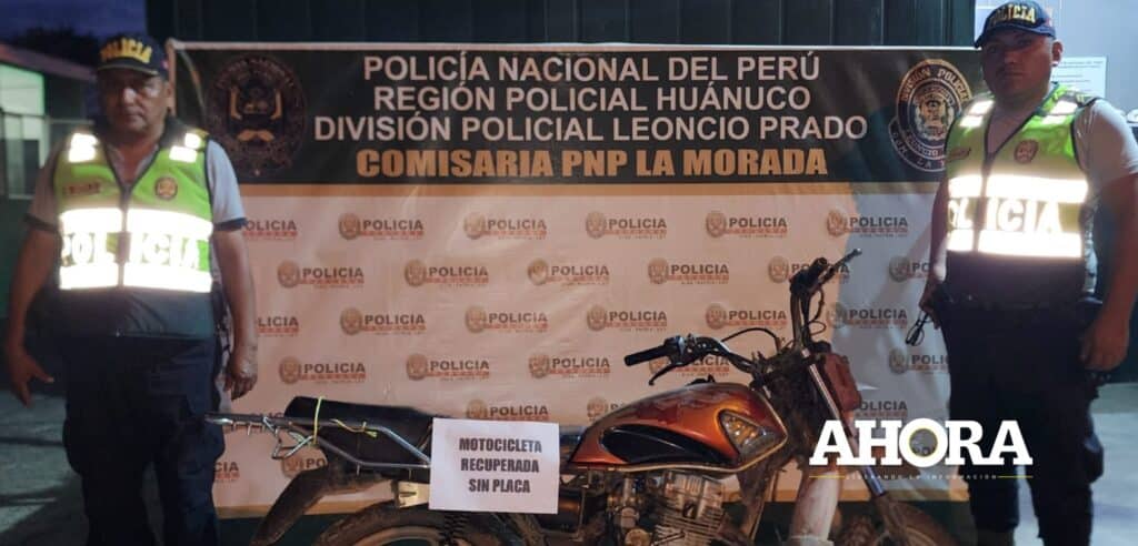 Facinerosos abandonan motocicleta sin placa en el distrito La Morada