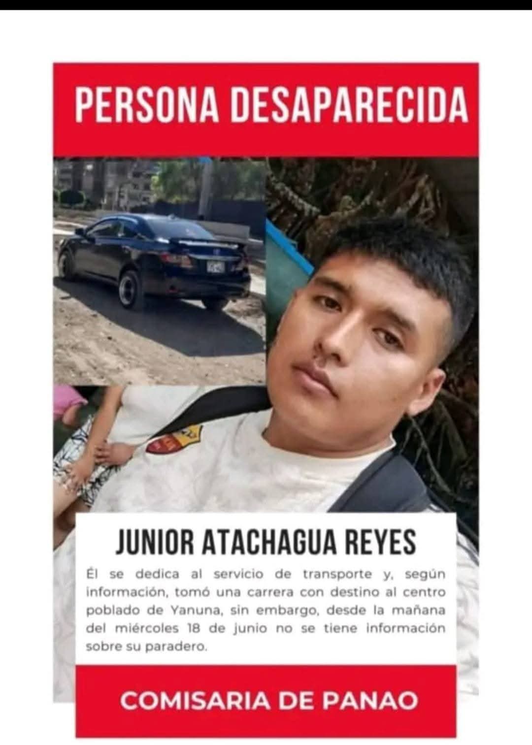 Buscan A Joven Taxista Desaparecido Tras Carrera Con Un Policia Y Un Civil En Yanuna